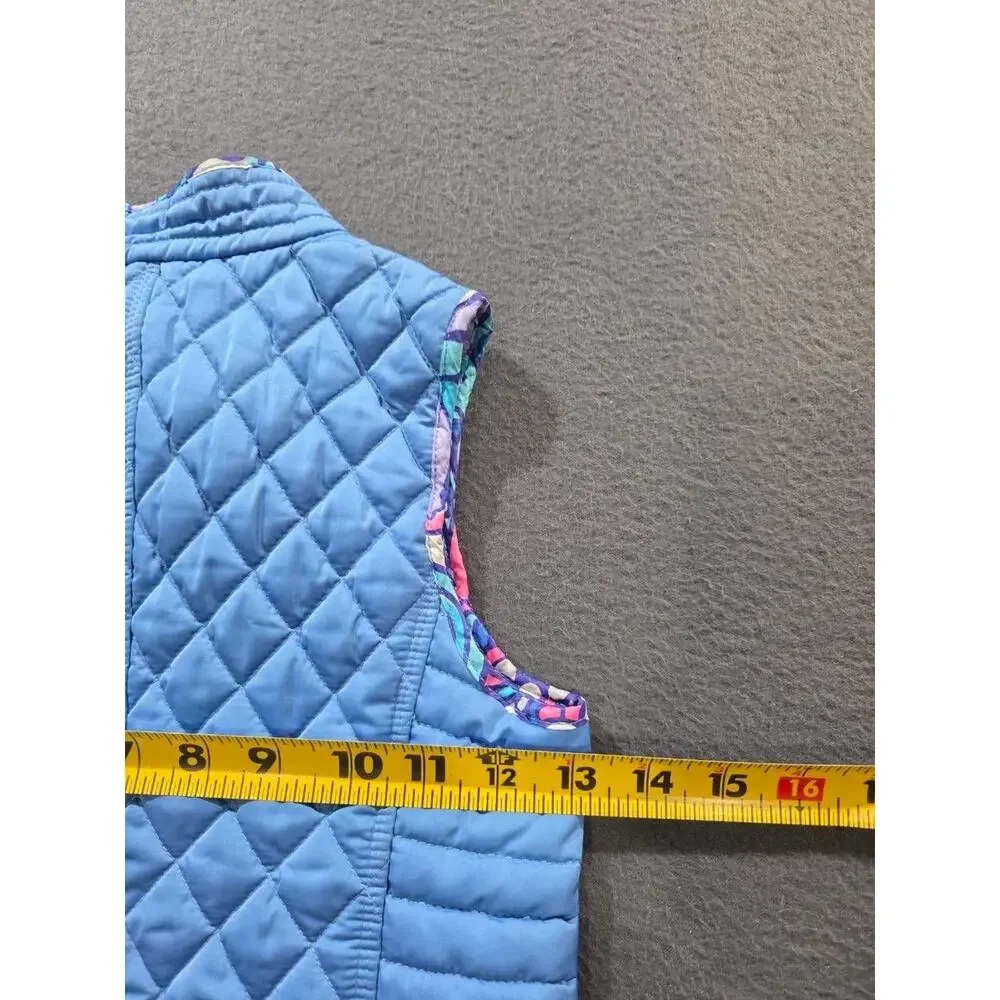 Lilly Pulitzer Lucy Quilted Vest Bay Blue Print Girls Size Medium (6-7) A010115